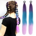 thumbnail image 1 of NOGIS Blue Pink Braided Hair Ponytail Extensions 2 Ponytail Festival Rave Colorful Ombre Hair Extensions for Braids Top Elastic Wrap and Natural Soft Braiding Hair Extension Braid Hair, 1 of 7