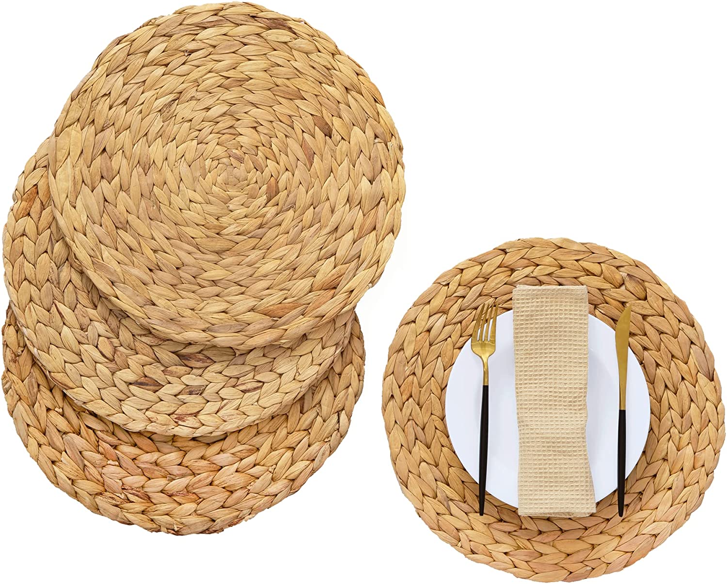Rattan Straw Placemats, Set Of 4