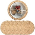 thumbnail image 1 of Round Woven Placemats Set of 4,NOGIS Boho Natural Water Hyacinth Weave Placemat Round Braided Large Woven Placemats Rattan Tablemats for Dinner, Decor（10" Round）, 1 of 8