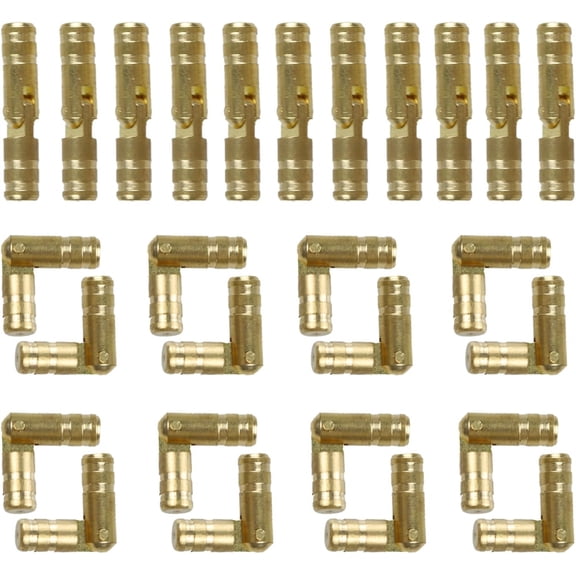 NOGIS Brass Hidden Cylinder Hinges 4 x 20 mm Invisible Concealed Cylindrical Hinge 270 Degree Folding Support Small Hinge for DIY Crafts Jewelry Boxes Wooden Box Pack of 25