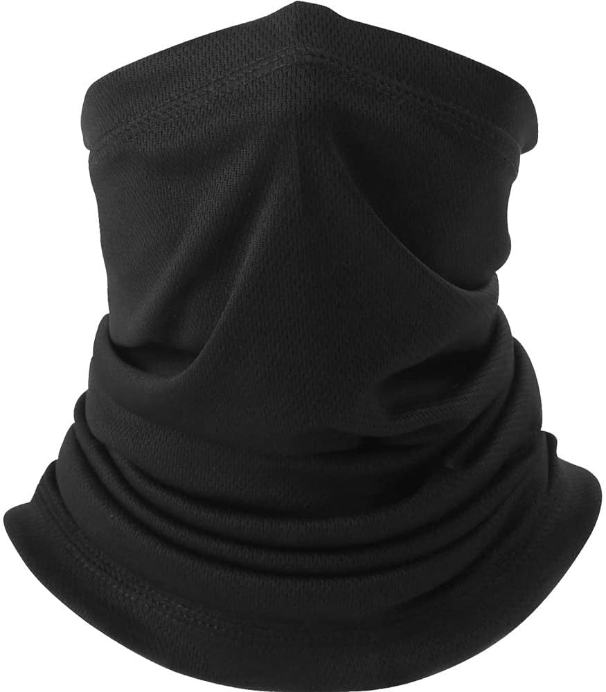 NOGIS Breathable Solid Neck Gaiter Face Mask, Black