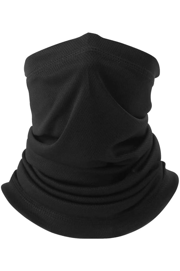 Breathable Solid Neck Gaiter Face Mask, Black