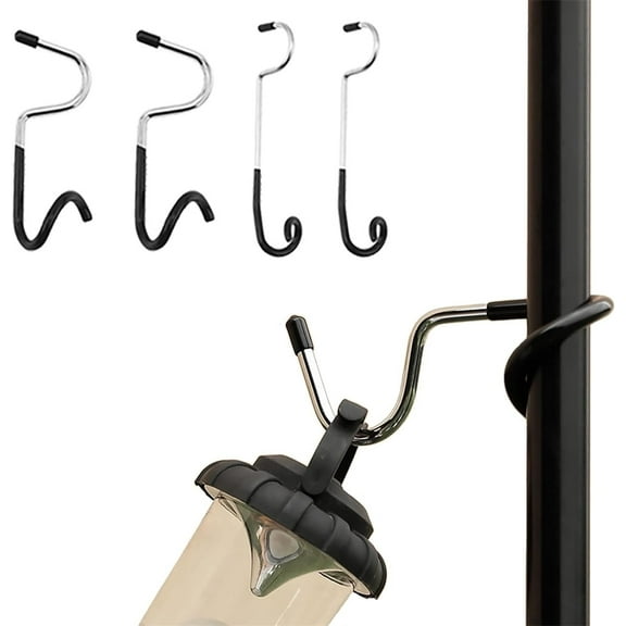 NOGIS Camping Lantern Hanger Hooks, Tent Light Lamp Hanging Hooks, Outdoor Bird Feeder Hanger Tree Branch Hooks, S Hooks for String Lights Hanging, Portable Camp Light Holder, Anti-Slip S Hook