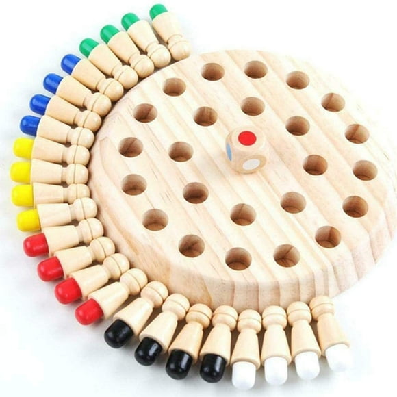 NOGIS Children Wooden Memory Matchstick Chess Game Block Board Educational Intelligent Games Logic Brainteaser Toys for Kids Boys and Girls
