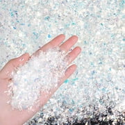 NOGIS Christmas Artificial Flake Fake Snow Twinkles Fake Snow Decoration Powder Filler Craft Sparkling Snow for Christmas Party Holiday Decoration White,250 g