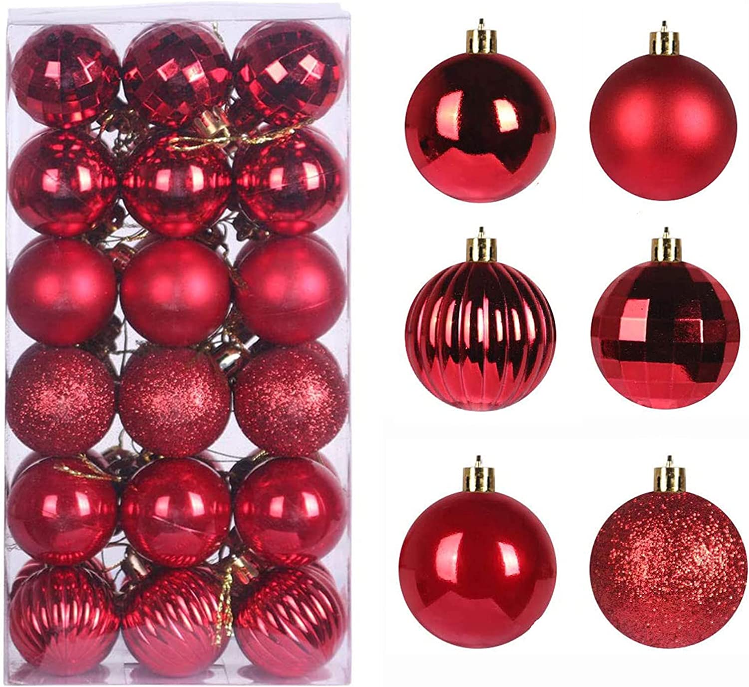 NOGIS Christmas Ball Ornaments, Christmas Tree Decorations, Holiday Wedding Party  Decorations, Pack of 36 Pcs, 4CM/1.6Inch (Bronzed) 