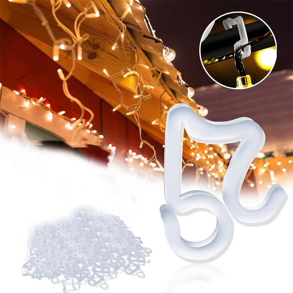 NOGIS Christmas Light Clips Outdoor, 100 Pack Christmas Light Hooks