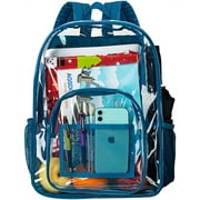 NOGIS Clear Backpack Heavy Duty Plastic Transparent Backpack with Reinforced Strap for College Workplace,Navy