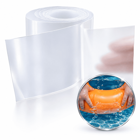 NOGIS Clear Inflatable Patch Repair kit 6.6 ft a Roll Strong Adhesive TPU Air Mattress Patch Kit, Tear Patch kit for Air Bed Swimming Ring Above Ground Vinyl Pool Inflatable Tube Pool Floats