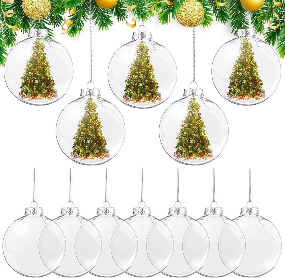 Sumind 12 Pieces Clear Christmas Fillable Ornament Balls 3.15 inch Plastic Transparent  Fillable Balls DIY Hanging Ornaments for Christmas Tree Decoration Crafting  (Green) - Yahoo Shopping