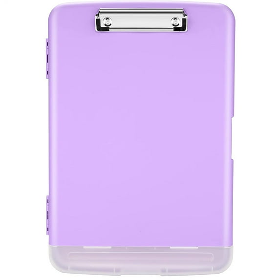 NOGIS Clipboard with Storage, Large Capacity Nursing Clipboards with Low Profile Clip, Heavy Duty Plastic Storage Clipboard with Pen Holder,Multifunctional Clipboard Case for Writing,Purple