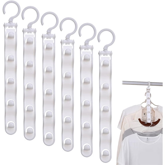 NOGIS Closet Organizers and Storage,College Dorm Room Essentials,Pack of 6 Multifunctional Organizer Magic Space Saving Hangers Organization for Wardrobe Closet (Black)