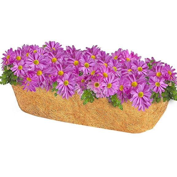 NOGIS Coco Liner Trough Coco Liner for Planters, 30/36/48 inch Half Moon Shape Trough Coco Coir Coconut Fiber Replacement Liner for Window Box, Wall Trough Planter (30inch-1Pcs)