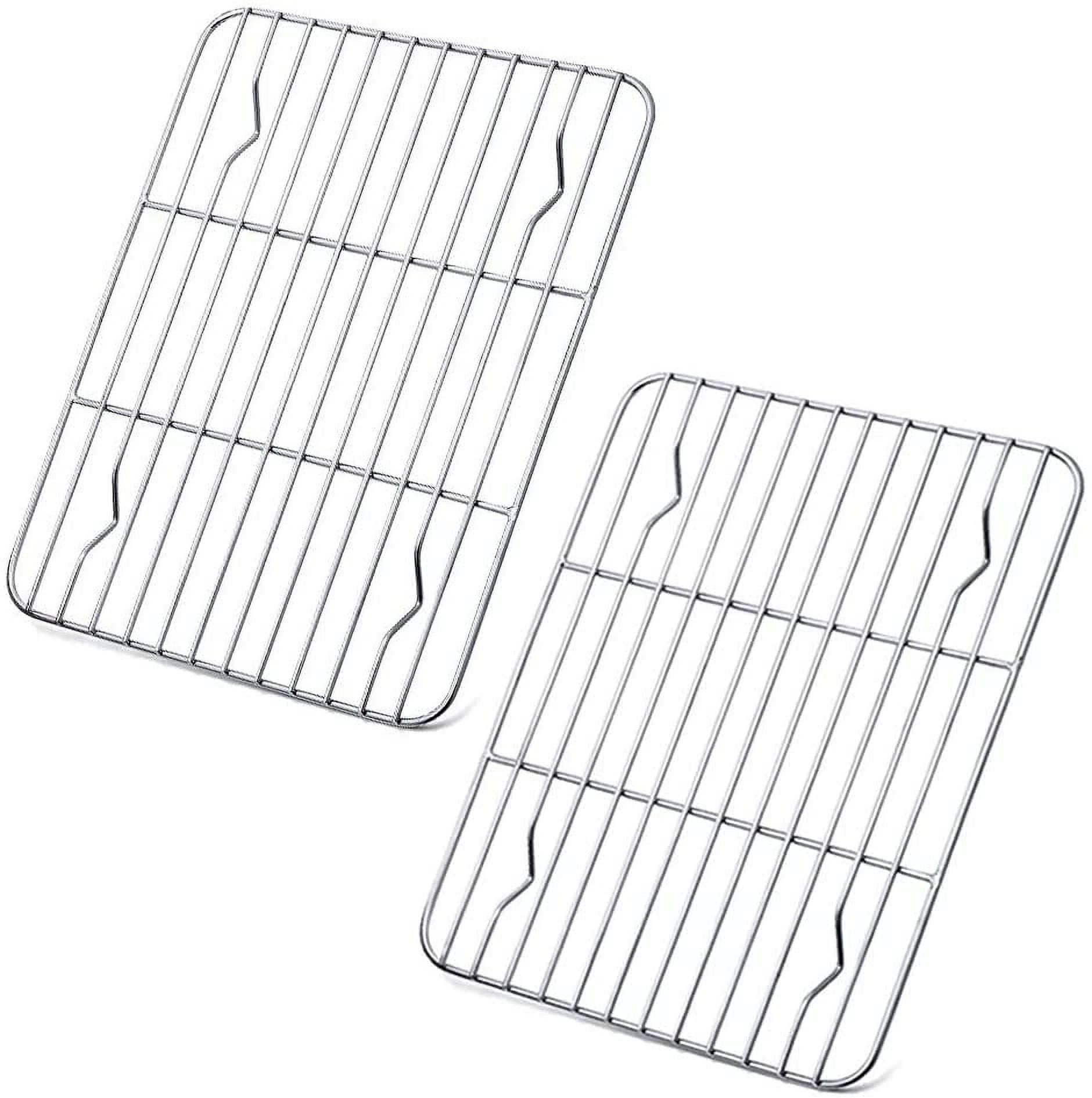2-Pack Stainless Steel Cooling Racks – Oven-Safe Baking & Roasting Racks For Draining Oil, Cookies, Meats