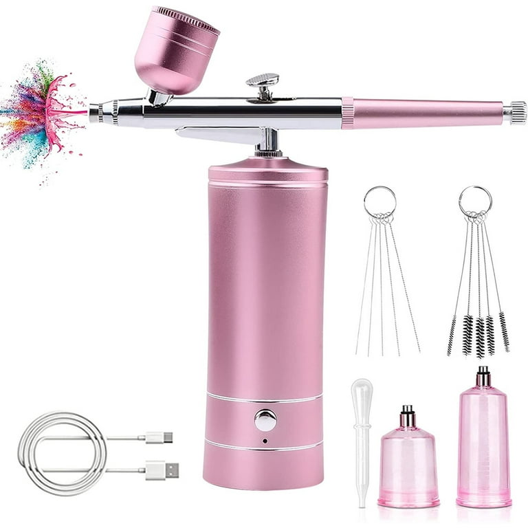 Upgraded Airbrush Kit with Compressor Portable Cordless Auto Air Brush Gun  Rechargeable Handheld Pump for Model Coloring Nail