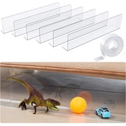 NOGIS Under Couch Blocker for Pets Gap Bumper for Stop Dogs and Cats Safety Plastic Clear Under Bed Blocker for Sofa Barrier Blocking with Strong Adhesive 5 Pack 4.7'' Height