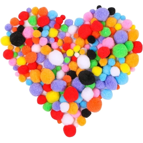 NOGIS Craft Making Assorted Sizes 10mm-30mm Multi Colors High-Elastic Mini Pom Poms for Creative Craft Art DIY Material, 400 Pcs