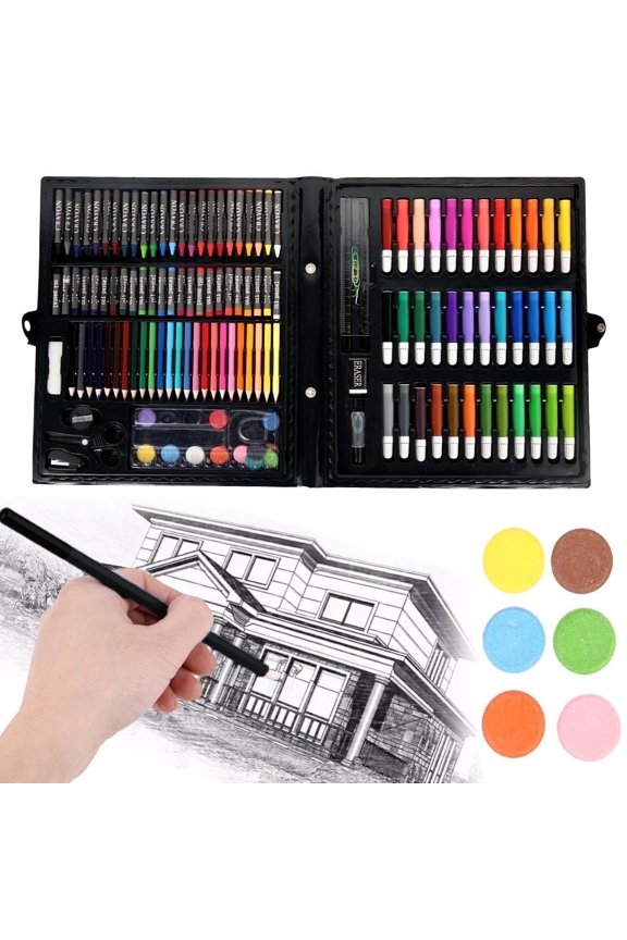 150 Pieces Art Set , Drawing Set with Oil Pastels, Crayons, Colored Pencils, Markers, Paint Brush,etc