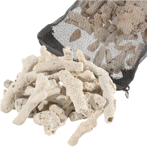 NOGIS Crushed Coral for Freshwater Aquariums, Natural Filter Media, 350g Crushed Coral for Aquarium, Bio Ceramic Filter Media Fish Tank Filtration Material Filter Media Reusable Aquarium Filter