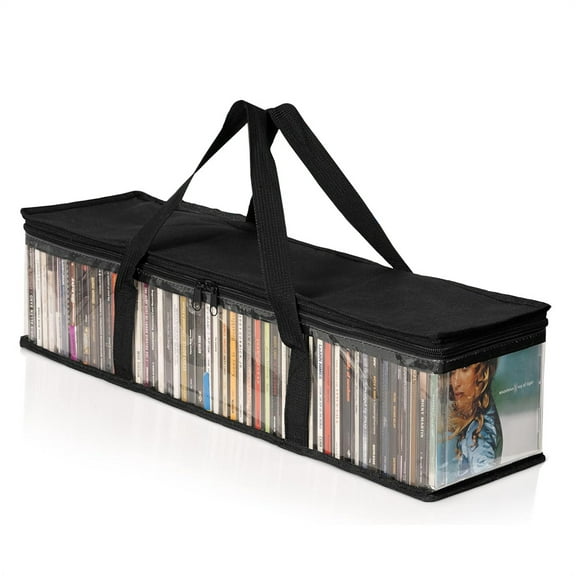 NOGIS DVD Storage Bags, Media Organizer Bags for DVDs, CDs, Blu Ray Disc, Movie Cases, VHS Box, Video Game Disks, Albums, Books, Clear Plastic Holders with Carrying Handles