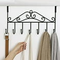thumbnail image 1 of NOGIS Over The Door Hook,Over Door Coat Rack ,Over Door Towel Rack,Door Hooks,Door Hanger Hook of Bathroom,Clothes ,Belt, Hat,Behind Back of Bathroom, Towel Hanger 7 Hooks ,Black, 1 of 7
