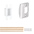 thumbnail image 1 of NOGIS Door Strike Plates, Standard Door Latch Restorer with Dust Box Strike Plates for Interior Doors Universal Security Door Lock Hardware Repair Kit with Screws & Dowels (Silver), 1 of 7