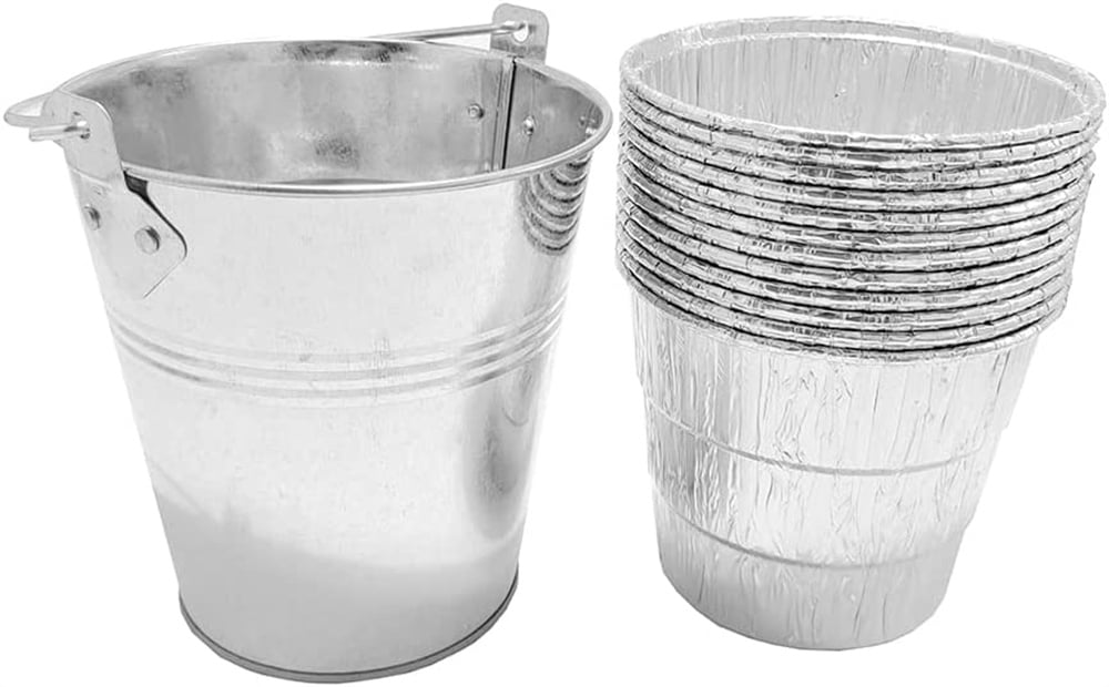 NOGIS Drip Grease Bucket & 12 Pack Disposable Foil Liners for Traeger