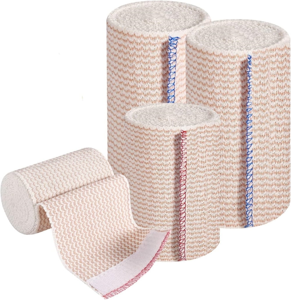 NOGIS Elastic Bandage Wrap Compression Bandage with Self Closure, 2x3", 2x4", Latex Free
