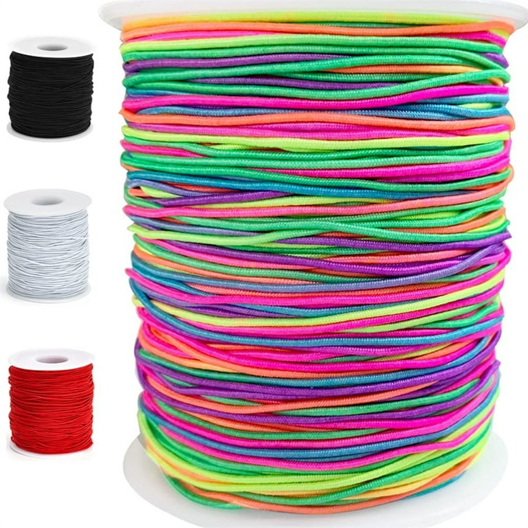 NOGIS Elastic String for Bracelets, Elastic Cord Jewelry Stretchy Bracelet  String for Bracelets, Necklace Making, Beading and Sewing (1MM, 109 Yards,  White) 
