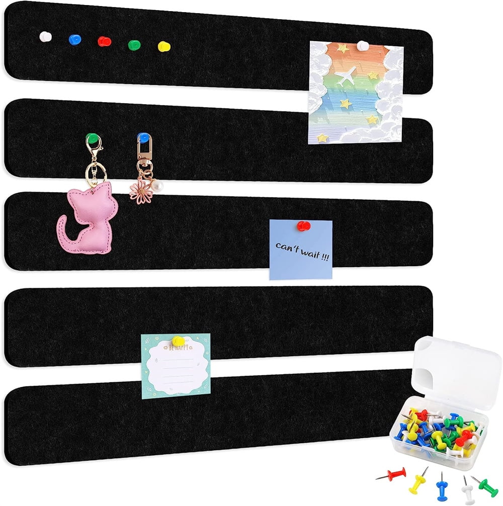 Felt Bulletin Board Corkboard Strips Self-adhesive Memo Board With Pushpins  Wall Decor For Desk Cubicle Home Office