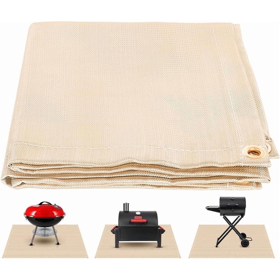 Artrylin Fire Pit Mat, 23.6x31.5in Fireproof Blanket for Under Fire Pit, Fireproof Stove Mat for Deck BBQ Wood Stove, Fire Resistant Mat Under Grill Tent Campsite Insulation Protection