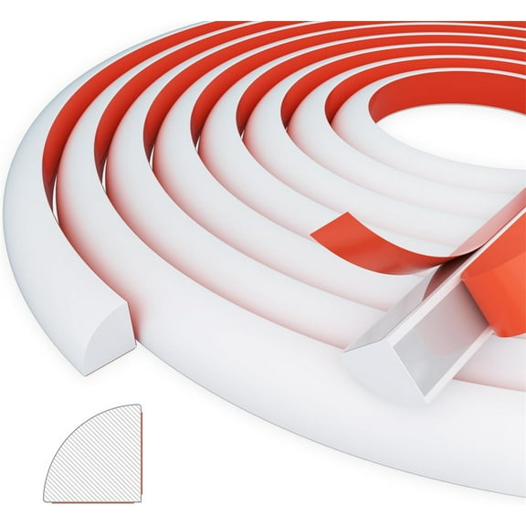 NOGIS Flexible Quarter Round Molding, 79Inch Self-Adhesive Silicone Rubber Trim Molding, Peel and Paste Quarter Round Trim Bendable Molding Trim for Floor, Bathrooms, Kitchens, Countertops