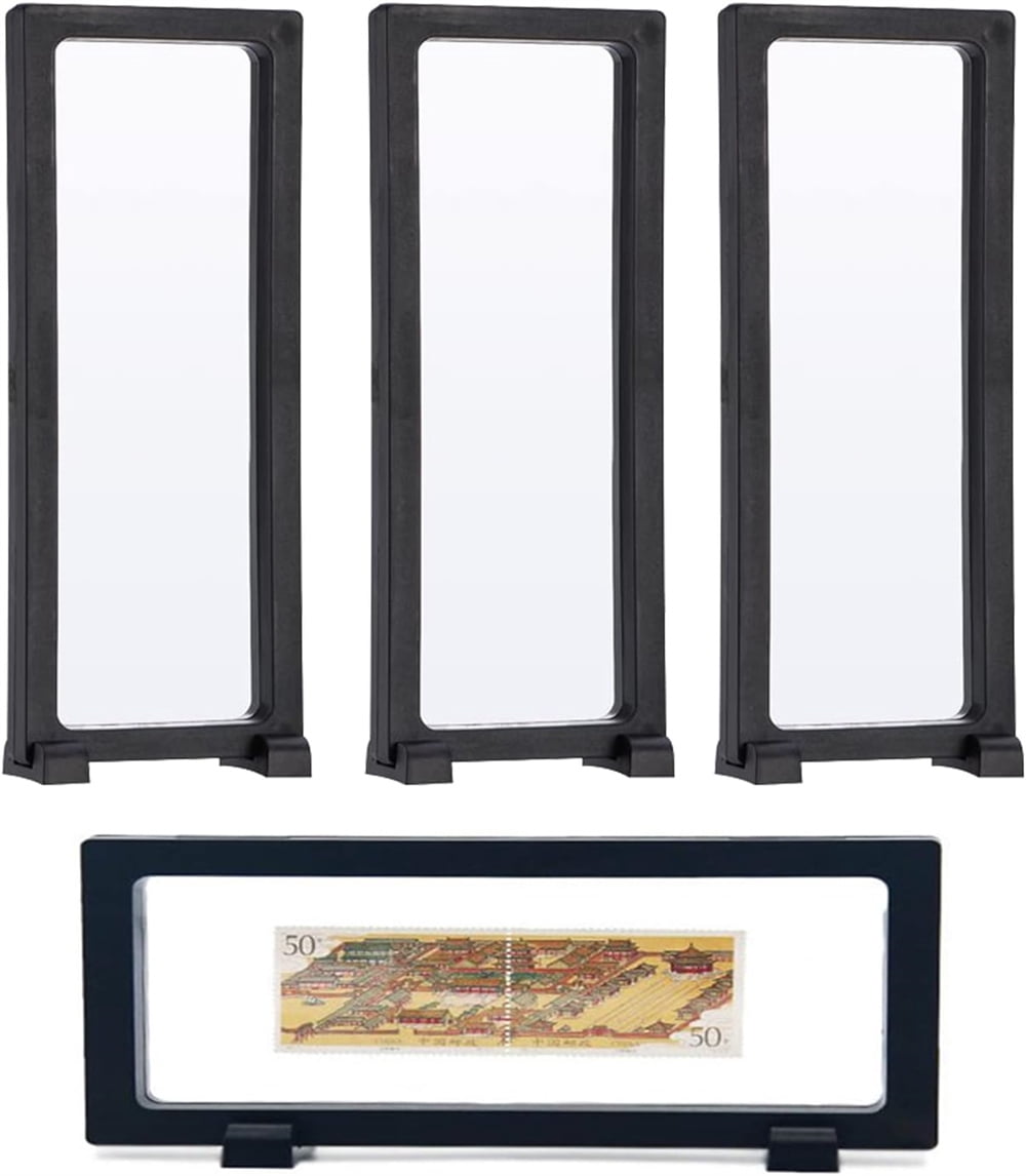 NOGIS Floating Display Case, 4 Pcs Coin Display Frames with Stands ...