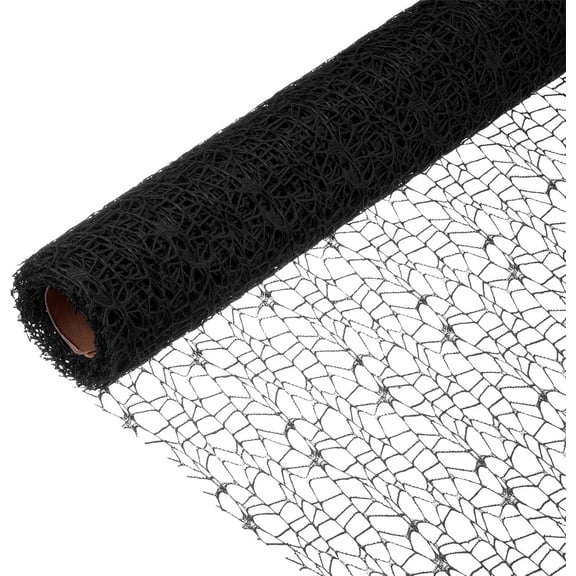 NOGIS Flower Bouquet Wrapping Paper Roll,177" L x 19.7" W Mesh Bouquet Wrapping Paper for Presents Flower Packaging Hand Decor,Black