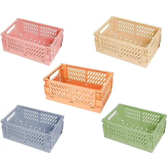 NOGIS Foldable ABS Plastic Storage Baskets, Large Capacity, Set of 5