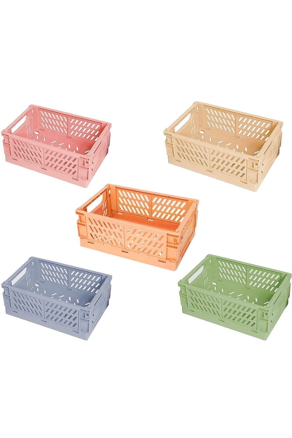 Foldable ABS Plastic Storage Baskets, Large Capacity, Set of 5