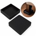 thumbnail image 1 of 2.5X2.5 inch Anti Slip Furniture Pads, Rubber Furniture Gripper, Non Slip Bed Casters For Hardwood Floors, NOGIS Anti Slide Floor Protector for Bed Couch Stoppers (Black, 4 Pack), 1 of 6