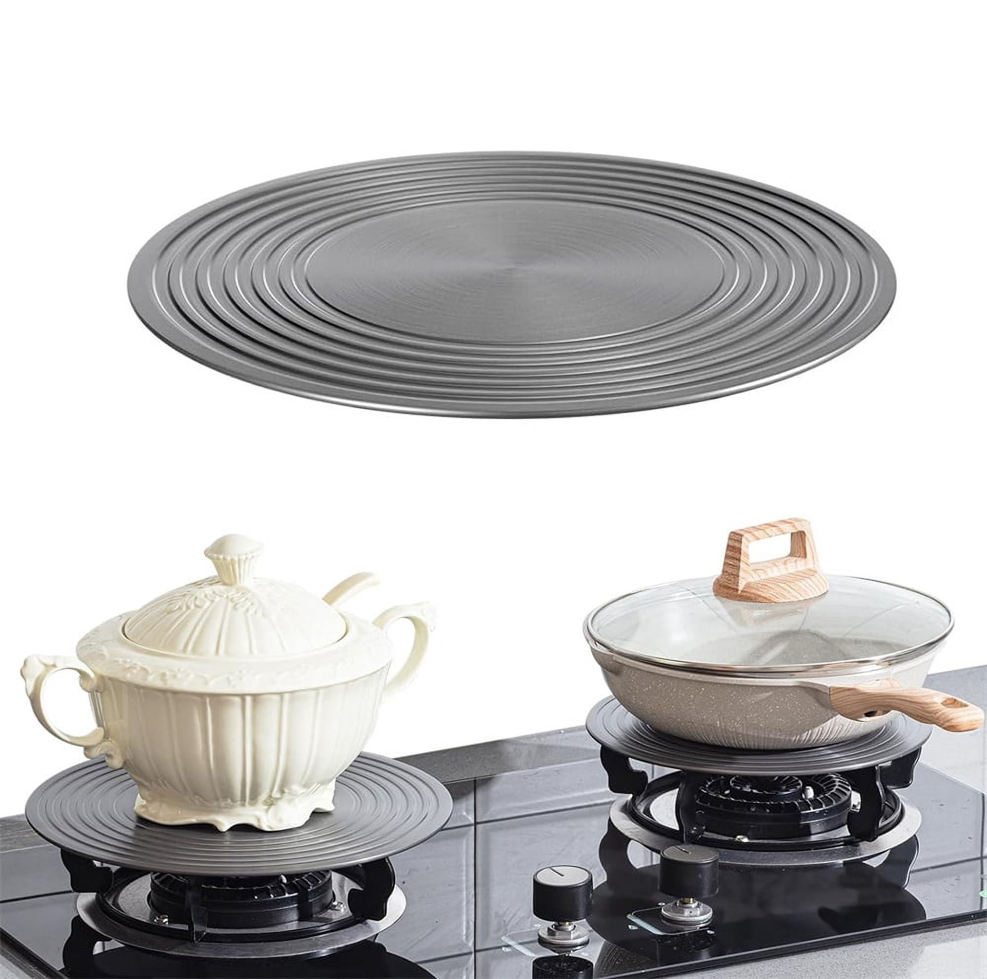 NOGIS Gas Stove Diffuser 11" Range Heat Diffuser Plate, Aluminum Gas Reducer Flame Guard Simmer Ring Plate, Round Fast Defrosting Tray, Protects Pot Cookware Accessories