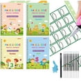 thumbnail image 1 of NOGIS Grooved Handwriting Book Practice, Practice Copybook Reusable Calligraphy Book for Age 3-5,Writing Practice Book (4 Book + Pen), 1 of 7