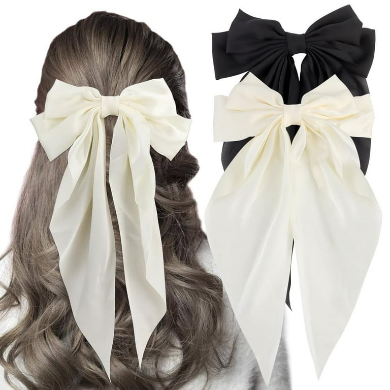 Le Enfant Large Chiffon Bow - Black Le Enfant Large Chiffon Bow - Black