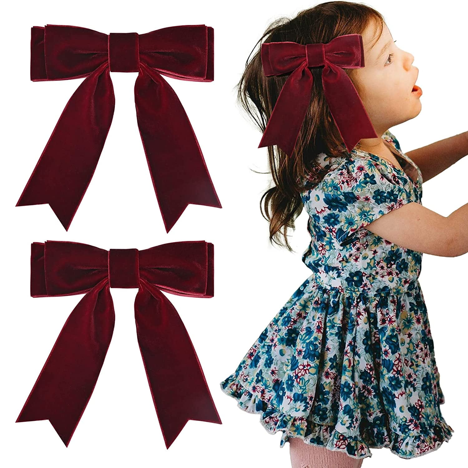  MIKONIKO Bow Hair Clips 2PCS Set for Women and Girls