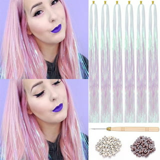 Hair Tinsel Kit With Tool 4200 strands Tinsel Hair Extensions 12 Colors  Fairy Hair Tinsel Sparkling Shiny Hair Tinsel Heat Resistant Highlights  Glitter Tinsel Hair Extensions(48 Inch) 12 Colors-4200 Strands 48 Inch (Pack  of 12)