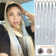 thumbnail image 1 of NOGIS Hair Tinsel Kit with Tools, Hair Tinsel Heat Resistant Fairy Hair Tinsel Kit 1200Strands, 47Inch Sparkling Glitter Tinsel Hair Extensions Hair Tensile for Girls Kids Women (Glitter Silver), 1 of 7