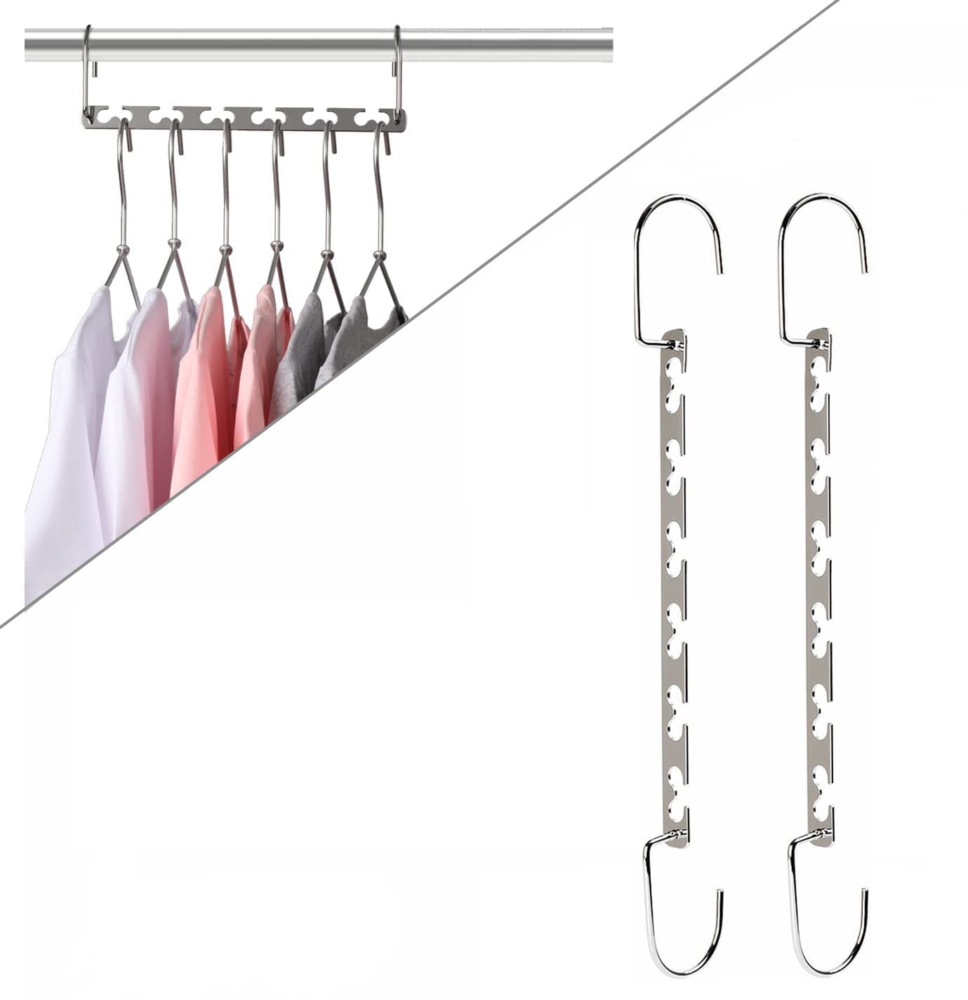 NOGIS Hangers Space Saving 2 Pack Space Saving Hangers Closet Organizer Cascading Hangers Hangers for Closet Organizer Premium Space Saver Hangers
