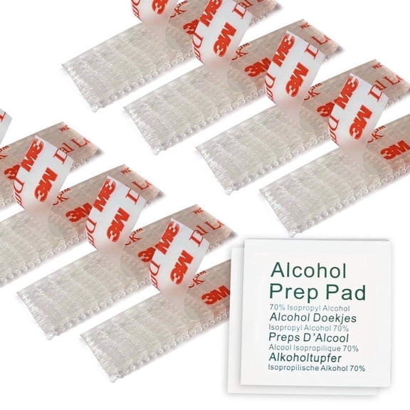 NOGIS Heavy Duty 8 pieces EZ Pass Mounting Strips with Alcohol Prep Pad
