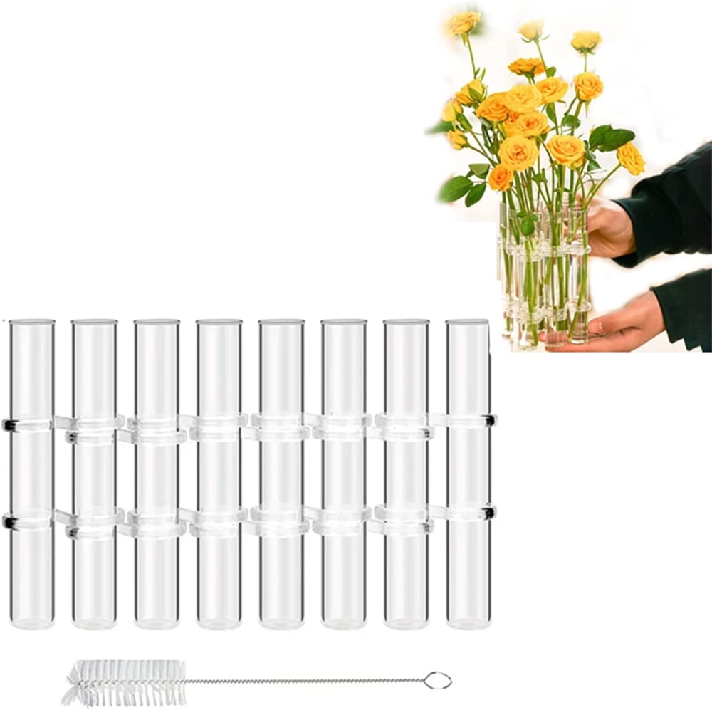 NOGIS Hinged Flower Vase,Test Tube Vase Decorative Glass Flower