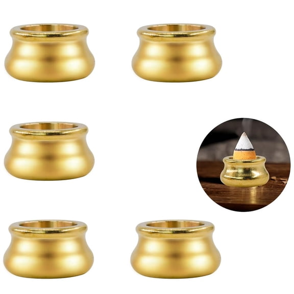 NOGIS Incense Burner, 5 Pcs Mini Copper Incense Burner Holder Cone Holder for Joss Stick, Tower Incense, Home Decoration, 0.11 Inch Hole Diameter