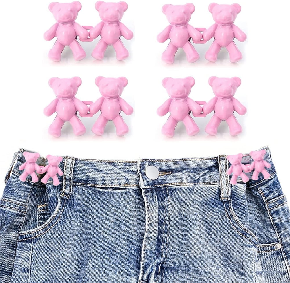 2pcs Adjustable Jean Buttons Pins Cute Bear Pants Button Pins No Sew And No  Tools Instant Pant Waist Tightener For Loose Jeans - Buttons - AliExpress
