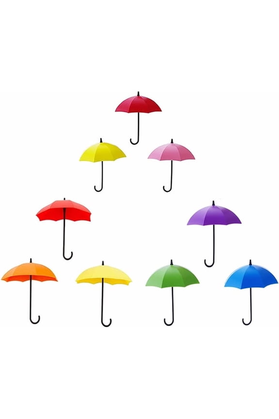 Key Holder Key Hanger Wall Key 12 PCS Colorful Umbrella Wall Rack Wall Key Holder Key Organizer for Keys, Jewelry and Other Small Items (12PCS)