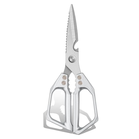 NOGIS Kitchen Scissors all Purpose - Stainless Steel Kitchen Shear, Sharp Silver Meat Scissors Dishwasher Safe, Heavy Duty Poultry Shears, Cooking Scissor for Food, Chicken Bones, and Turkey
